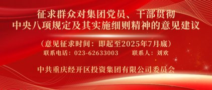 征求群众对经开区投资集团党员、干部贯彻中央
